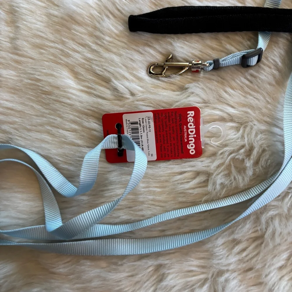 Red Dingo Light Blue and Black Adjustable Dog Leash -  6 foot